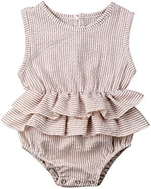 Baby Girls Clothes Ruffles Collar Romper Bodysuit Jumpsuit Outfits Summer Clothes for Infant Toddler Girl