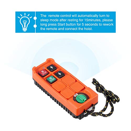 Partsam 440lbs Automatic Lift Electric Cable Hoist with Wireless Remote Control 120V Overhead Crane Garage Ceiling Pulley Winch w Towing Strap Sling, Electric Wire Rope Hoist, 38ft Lifting Height - Image 4