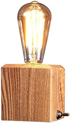 Edison Solid Wood Table Lamp Nostalgia Cafe Desk Table Lamp ( Size : Squares )
