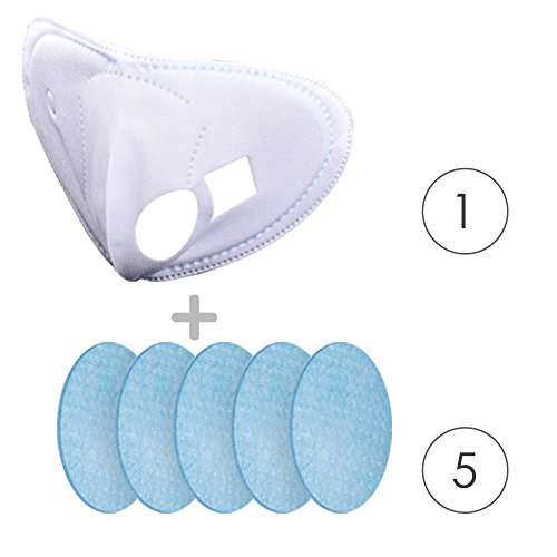 Fresh Air Supply Smart Electric Mask Air Purifying Mask Anti Pollution Mask N95 for Exhaust Gas, Pollen Allergy, PM2.5, Running, Cycling and Outdoor Activities (Universal filter, white) - Thumbnail 4