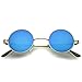 zeroUV - Small Retro Lennon Inspired Style Colored Mirror Lens Round Metal Sunglasses 41mm