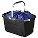 Marbrasse Collapsible Market Basket, Reusable Grocery Shopping Bag, Picnic Tote with Strong Aluminum Frame and Handles, Reinforced Bottom, Durable Polyester Fabric and Drawstring Closure