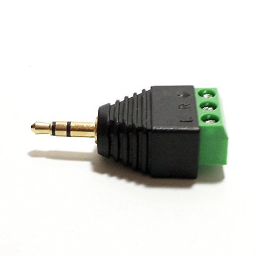 CESS 3.5mm Stereo Balanced Male Plug/Female Jack to AV Screw Video Balun Terminal (LW) (4 Pack)