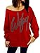 LYXIOF Womens Off Shoulder Sweatshirt Slouchy Shirts Sexy Long Sleeve Pullover Tops