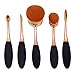 BeautyKate Set of 5 pcs Toothbrush Style Eyebrow Brush Foundation Eyeliner Makeup Brushes (Rose-golden) + 1pcs Cleaning Makeup Brushegg (Pink)