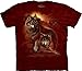 The Mountain Men's Wolf Sunset T-Shirt, Maroon, X-Large