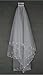 MLT Elbow Beaded Edge Pearl Sequins Wedding Bridal Veil with Comb (Ivory)
