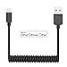 ONE PIX MFi Certified Coiled iPhone Cable, 3ft Coiled Lightning Cable for iPhone X 5 5s 5c 6 6s 7 8 Plus (Black)