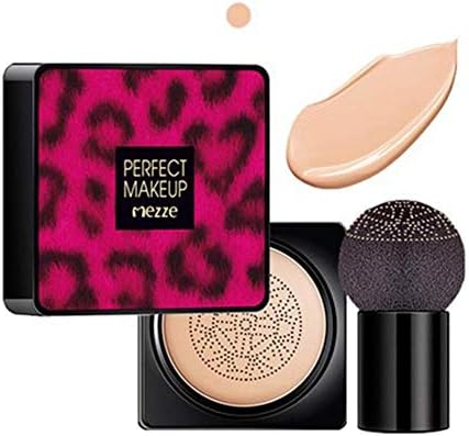 Wonderfulrita BB Cream Fashion Concealer Longlasting Brightening Air Cushion Foundation With Mushroom Puff Sponge Face Makeup
