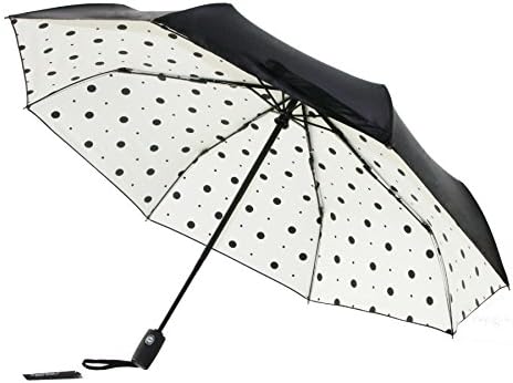 Fully Automatic Umbrella 3 Fold Auto Open / Close Travel Umbrella Windproof Rainproof For Women/Men Using (SPOT WITH BLACK PU)