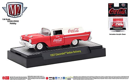 New M2 Machines 1:64 (1/64) Coca-Cola Release 2-1957 Chevrolet Sedan Delivery Red and White Top with