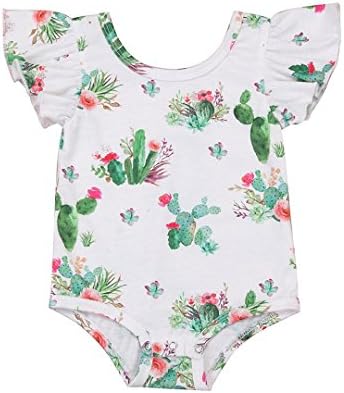 ViWorld Summer Baby Girl Bodysuit Sweet Romper Cactus Ruffle Short Sleeve Jumpsuit