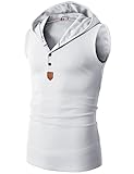 H2H Mens Active Various Colors Hooded Sleeveless Tank Top WHITE US L/Asia 2XL (KMTTK015)