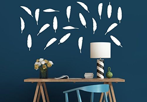 Feather Wall Decals - 40 Feathers Peel &amp; Stick