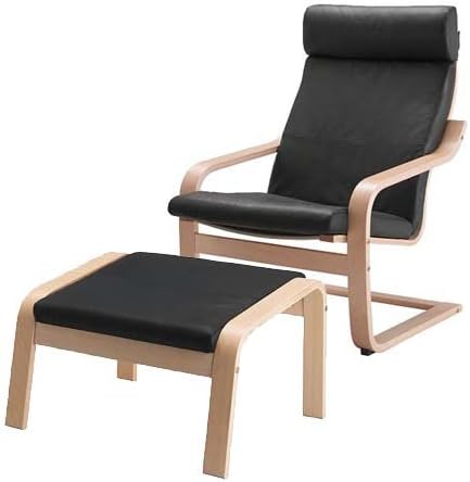 Amazon Com Ikea Poang Chair Armchair And Footstool Set With Black