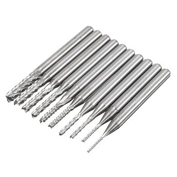 Generic 10 Pcs 0.8-3 Mm Carbide Pcb Drill Bits Engraving Milling Cutter For Cnc Rotary Burrs