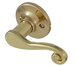 Honeywell 8108004R Scroll Dummy Right Door Lever, Polished Brass