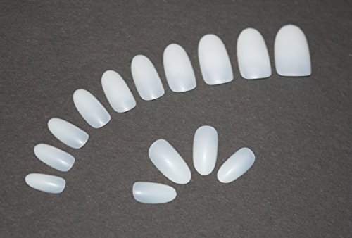 600 Pieces Oval Nails 10 Sizes – Short/Medium Natural Opaque Nails, suitable for salon use & DIY Nail Art ♥ FREE GLUE ♥ & ♥ SMALL PREP FILE ♥