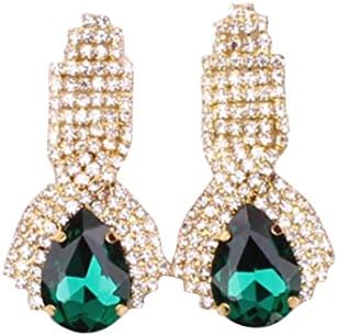 VESNIBA New Women Luxury Elegant Rhinestone Big Drop Earrings Vintage Earings