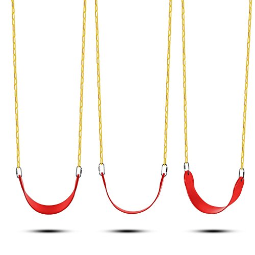 JGS Baby Swing Set Sets-Iron Chain Outdoor Playset-Backyard Playground Equipment(US STOCK) (Red)