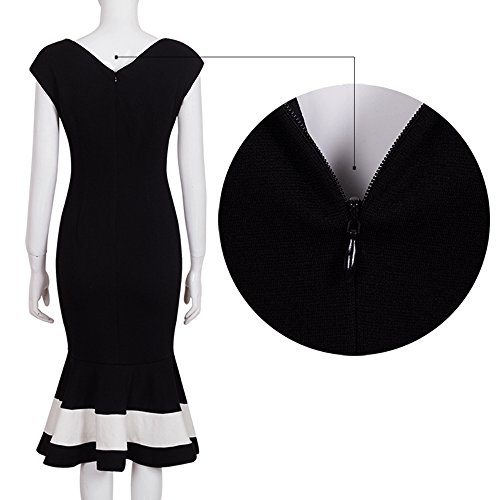 Belt Fitted Bodycon Flouncing Party Dress เดรส แฟชั่นชุดทำงาน Merope J ผู้หญิง Peplum Bow-Knot