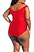 Kisscynest Women's Plus Size Swimwear 2 Piece High Waisted Swimsuit Ruffle Bikini Red XL