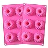 SUNSK Siliconen Cakevormen 3D Gugelhupf-vorm Taartvormen Spiraal Bakblikken Silicone Vorm Cakevorm 2 stuks