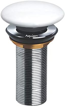 Aquieen Ceramic Brass Full Threaded Pop Up Waste Coupling 32 MM (WHITE 5")
