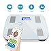 Adoric Bluetooth Body Fat Scale, Digital Backlit Display, Precise Measurements for Weight, Bone, Water, Muscle, Fat, Visceral fat, BMI, and Metabolism with Smartphone App (White)