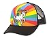 Unicorn Mesh Trucker Hat, Adult - Black w/Rainbow