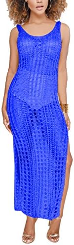 Women Sexy Bikini Cover Up Perspective Hollow Crochet Lace Swimwear Summer Beachwear Dress