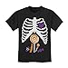 Ribcage Skeleton Candy Shirt Funny Xray Halloween Shirts for Toddler and Youth Kids 5/6 Black