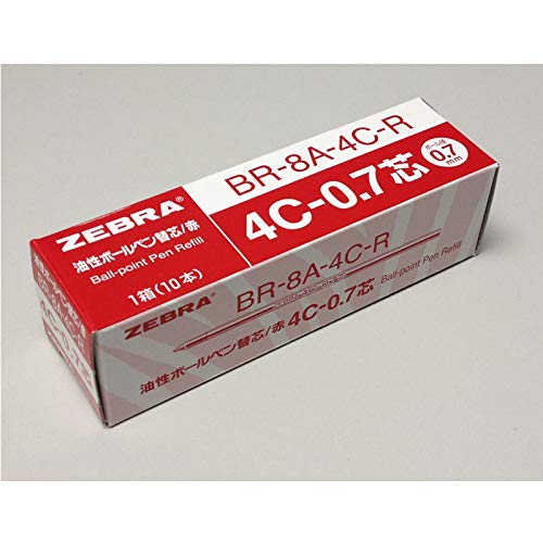 Buy Zebra 4C0.7 0.7mm Refill (10pcs) Red Ink (with Free 5Color Sticky Notes) Online at
