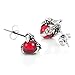 Vintage Stainless Steel Dragon Claw Mens Stud Earrings Set, 2pcs, Color Silver Red