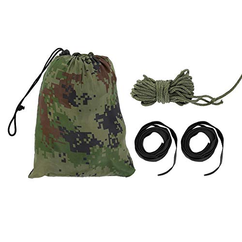 Camping Hammock for Single/Double Person with Mosquito Net 8 Feet Camouflage Bug-Free Parachute Fabric Tree Mesh Hammock Portable Outdoor Camping Sleep Set with Steel Buckle