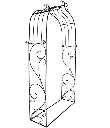 OUTOUR Classical French Style Garden Arch with Hook, 7'6"High x 4'5"Wide, Garden Arbor Arbour Archway for Climbing Plants Roses Vines, Outdoor Garden Lawn Backyard Patio, Antique Copper - Thumbnail 5