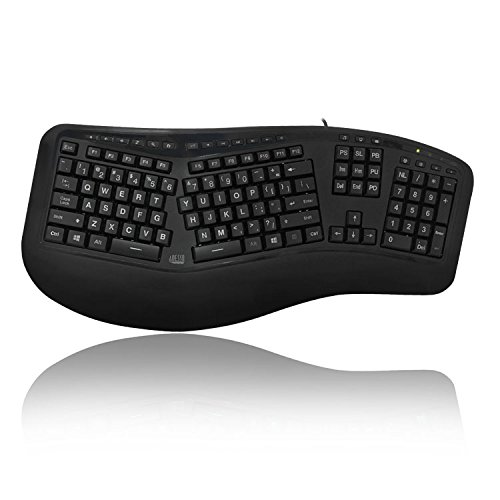 Adesso Tru-Form 150 3-Color Illuminated Ergonomic Keyboard (AKB-150EB)