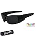 Sunclassy Mens Dark Polarized Sunglasses Anti Glare Driving Wrap Around Driving Square Frame Motorcycle Block UVA UVB UVC (Matte Black)