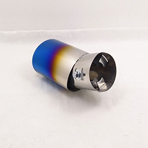 Hanbaili Automobile Tailpipe Modified Exhaust Pipe Stainless Steel Single Pipe Exhaust Pipe Semi-Blue Curved Section - Thumbnail 3