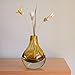 CASAMOTION Home Decor Accent Vase Hand Blown Art Solid Color Glass Bud Vase, Amber