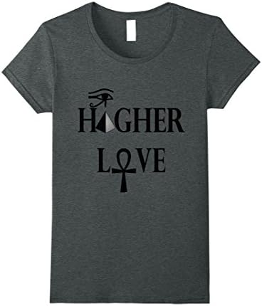 Womens Egyptian T-shirt Higher Love Pyramid Ankh Eye Of Ra Horus Medium Dark Heather