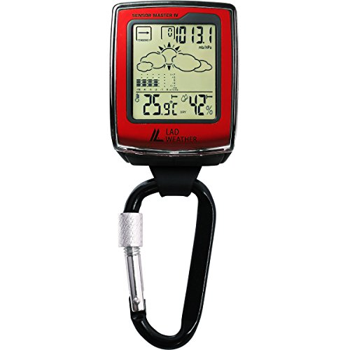 LAD-WEATHER Carabiner-Watch Altimeter-Barometer-Compass-Hygrometer-Thermometer-Weather-Monitor Pocket-Handheld-Keychain-Clip Climbing-Camping-Outdoor
