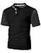 DANDYCLO Men's Henley Shirt Casual Short Sleeve Two Tone Shirt