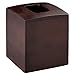 mDesign Square Bamboo Boutique Facial Tissue Box Cover for Bathroom Vanity - Pack of 2, Espresso