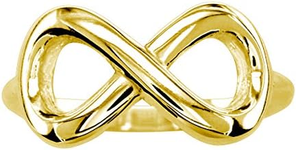 Wide Flowing Infinity Ring in 14K Yellow Gold size 9.5