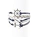 2PCS Nautical Bracelets for Women Navy Rudder Anchor Braided Weave Leather Rope Leisure Bracelet Style Collection BLUETOP