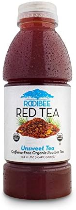 Rooibos Tea by Rooibee Red Tea , Caffeine Free , Organic Unsweetened Tea 16.9 fl oz Bottled Tea (Case of 12)