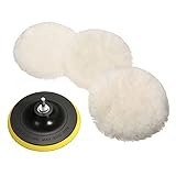 MATCC 5 Pcs 6 Inch Polishing Buffer Wool and Wheel Polishing Pad Woolen Polishing Waxing Pads Kits with M14 Drill Adapter