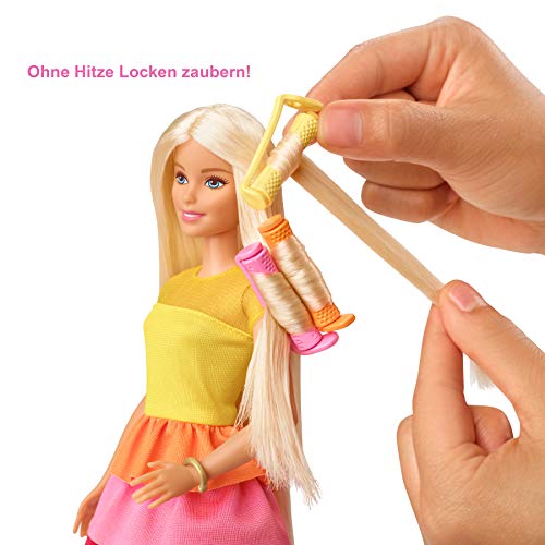 Barbie GBK24 - Locken Style Puppe (blond) mit Lockenstab und Zubehör, Puppen Spielzeug ab 5 Jahren, Mehrfarbig – Bild 5
