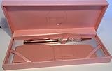 MARANDA-TI ROSE GOLD Swarovski Crystal Black Ink Ball Pen Gift For Ladies - Lightweight Ballpoint 22g - Rose Gold Case 18 x 8 cms - Luxury Rose Gold Cover